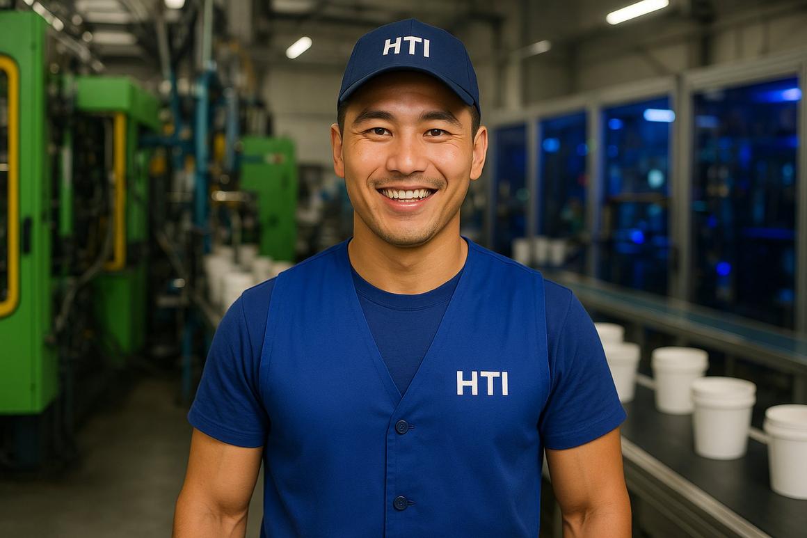 HTI Group worker in the plastic packaging molding shop