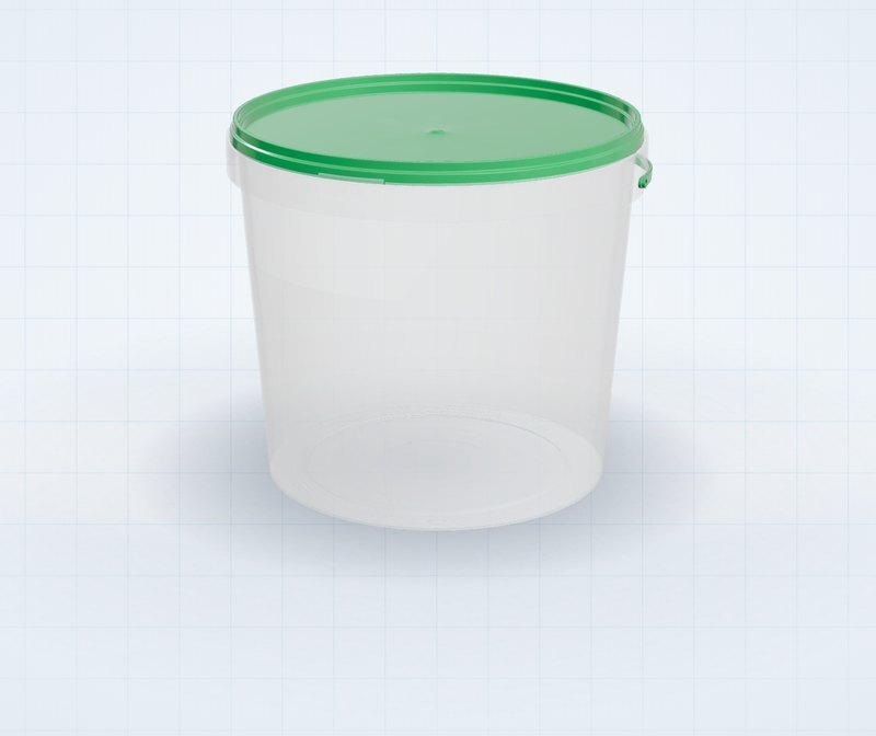 Bucket with a clear body in 3D